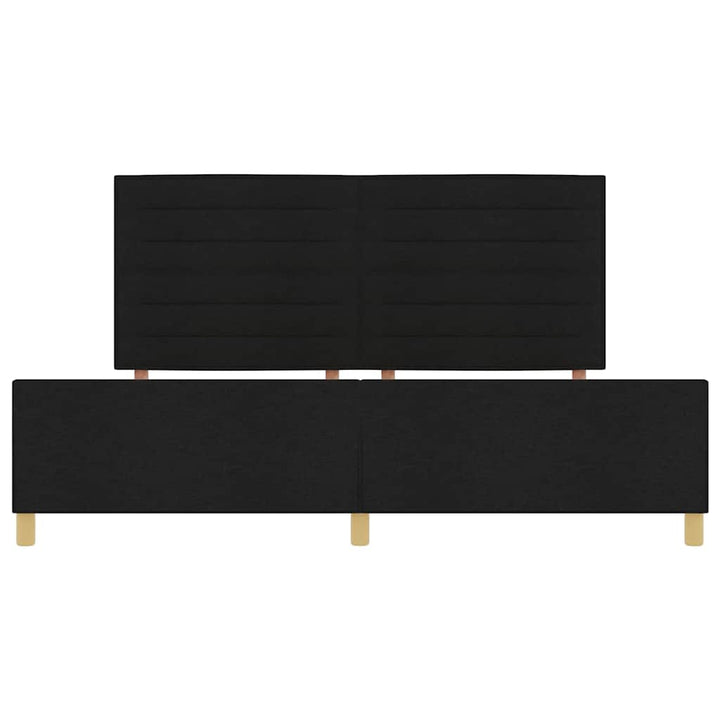 Sengestel med hovedgærde Sort 200 x 200 cm Stof