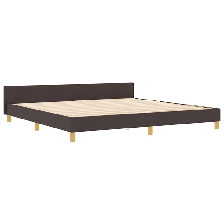 Sengestel med hovedgærde Mørkebrun 200 x 200 cm Stof