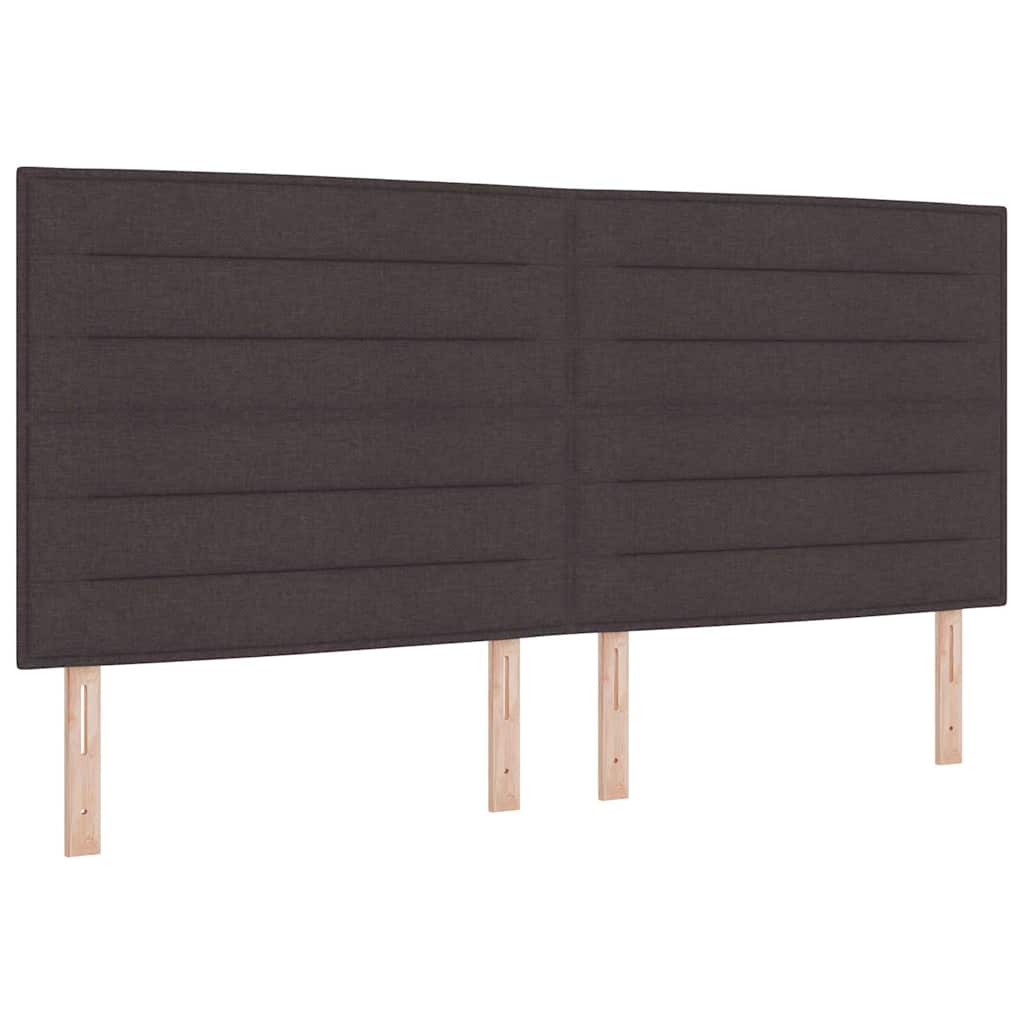 Sengestel med hovedgærde Mørkebrun 200 x 200 cm Stof