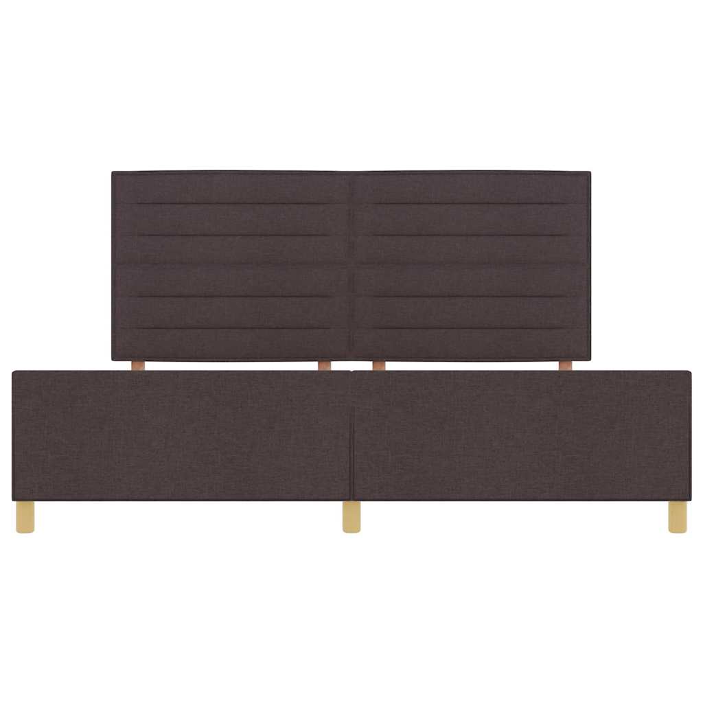 Sengestel med hovedgærde Mørkebrun 200 x 200 cm Stof