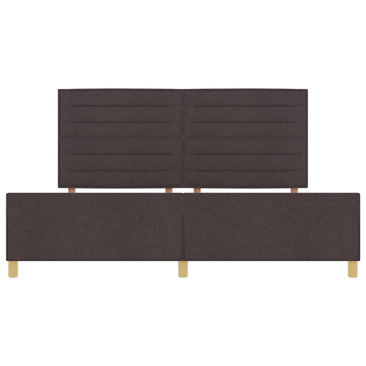 Sengestel med hovedgærde Mørkebrun 200 x 200 cm Stof