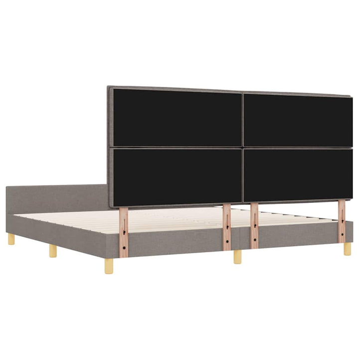 Sengestel med hovedgærde Gråbrun 200 x 200 cm Stof