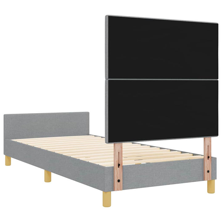 Sengestel med hovedgærde Lysegrå 80 x 200 cm Stof