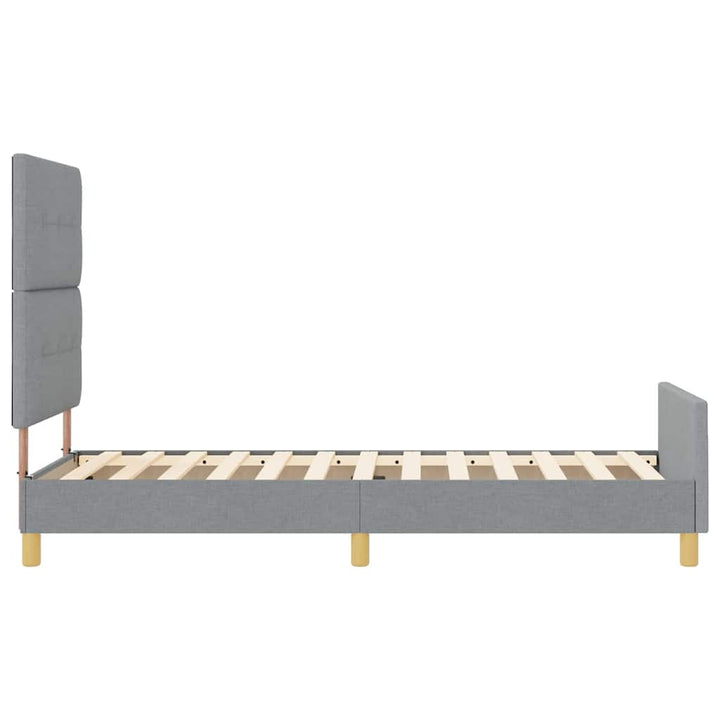 Sengestel med hovedgærde Lysegrå 80 x 200 cm Stof
