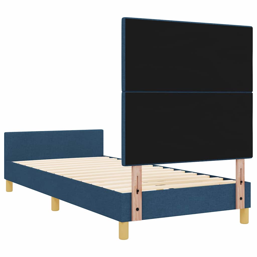 Sengestel med hovedgærde Blå 80 x 200 cm Stof
