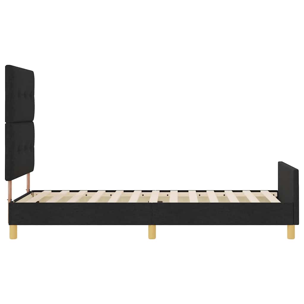 Sengestel med hovedgærde Sort 100 x 200 cm Stof