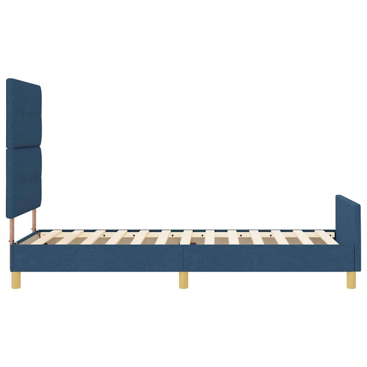 Sengestel med hovedgærde Blå 100 x 200 cm Stof