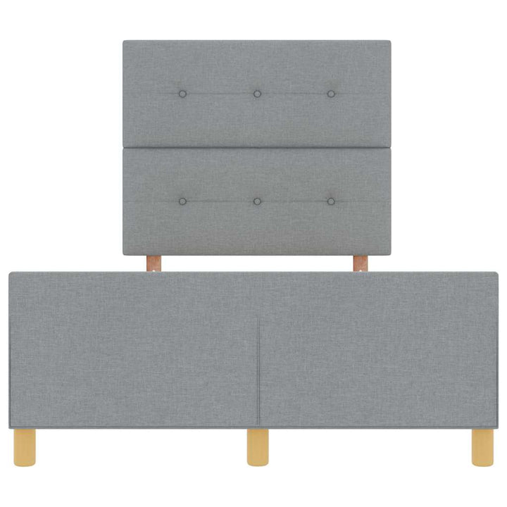 Sengestel med hovedgærde Lysegrå 120 x 190 cm Stof