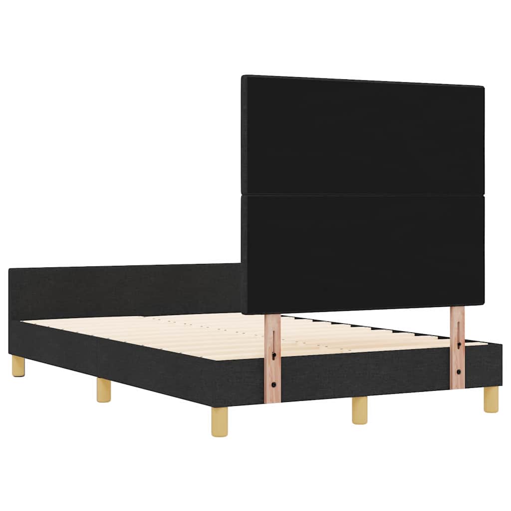 Sengestel med hovedgærde Sort 120 x 190 cm Stof
