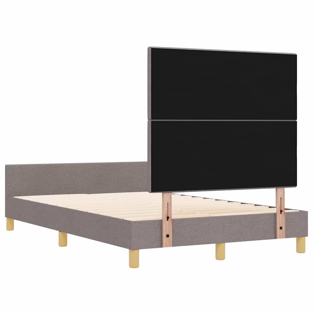 Sengestel med hovedgærde Gråbrun 120 x 190 cm Stof