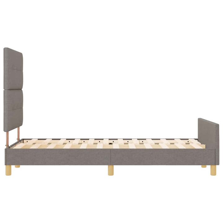 Sengestel med hovedgærde Gråbrun 120 x 190 cm Stof