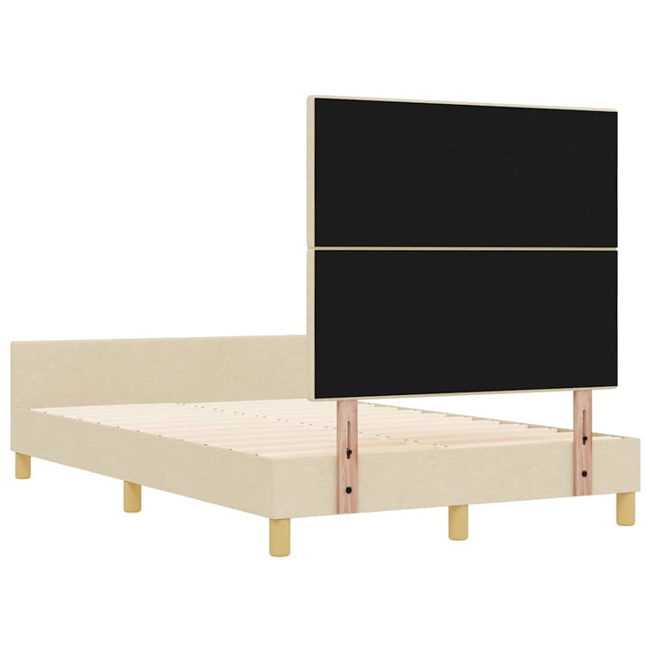 Sengestel med hovedgærde Creme 120 x 190 cm Stof