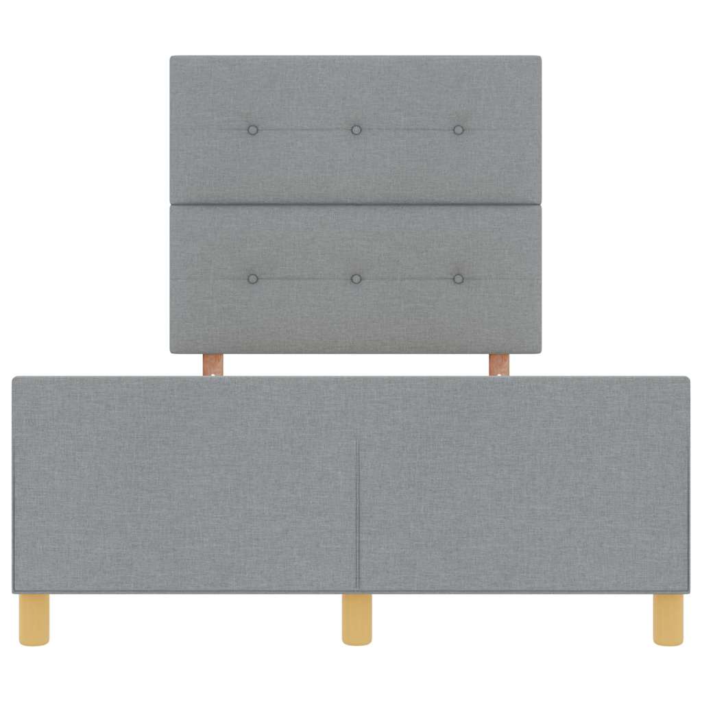 Sengestel med hovedgærde Lysegrå 120 x 200 cm Stof