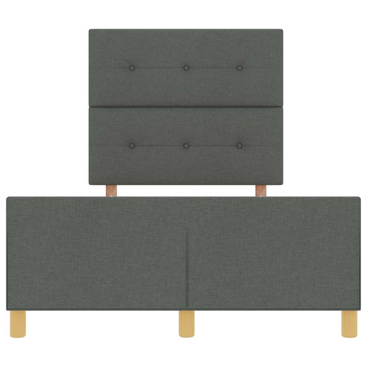 Sengestel med hovedgærde Mørkegrå 120 x 200 cm Stof