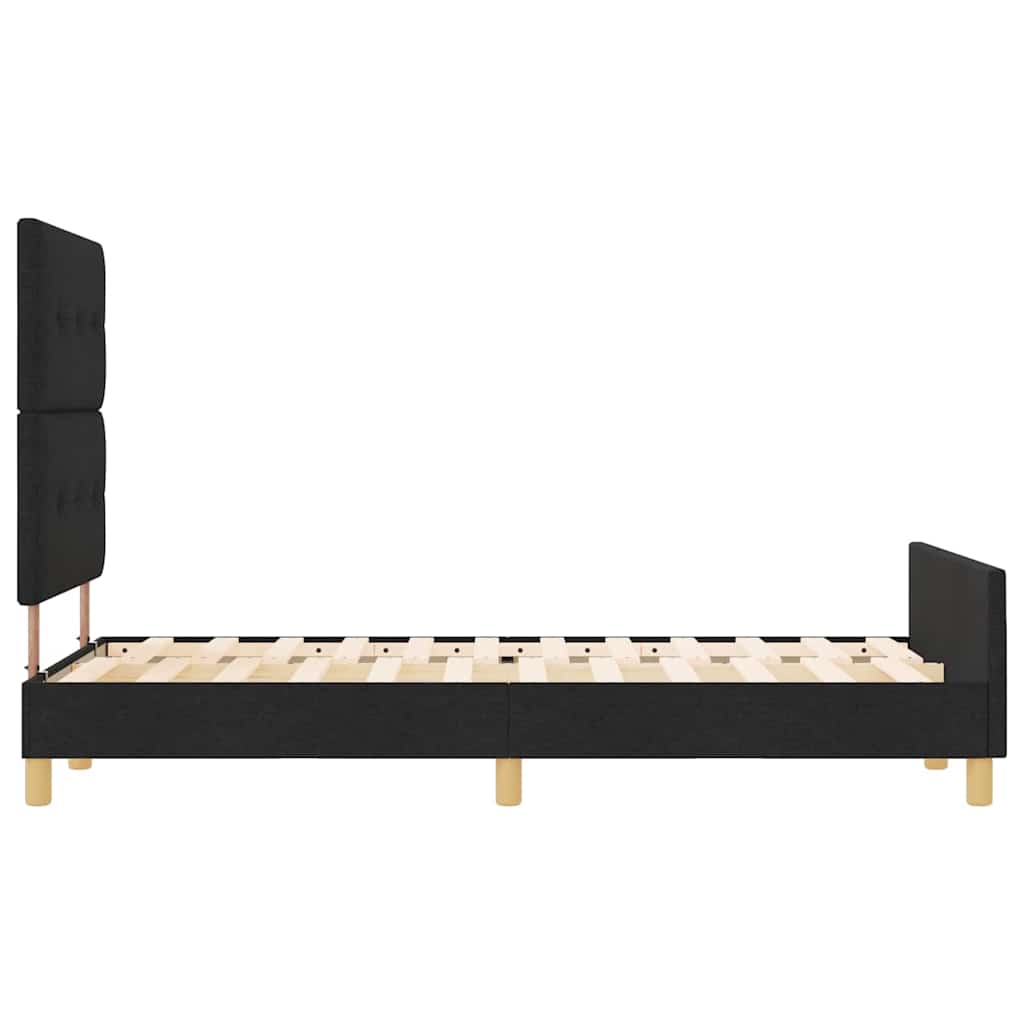 Sengestel med hovedgærde Sort 120 x 200 cm Stof