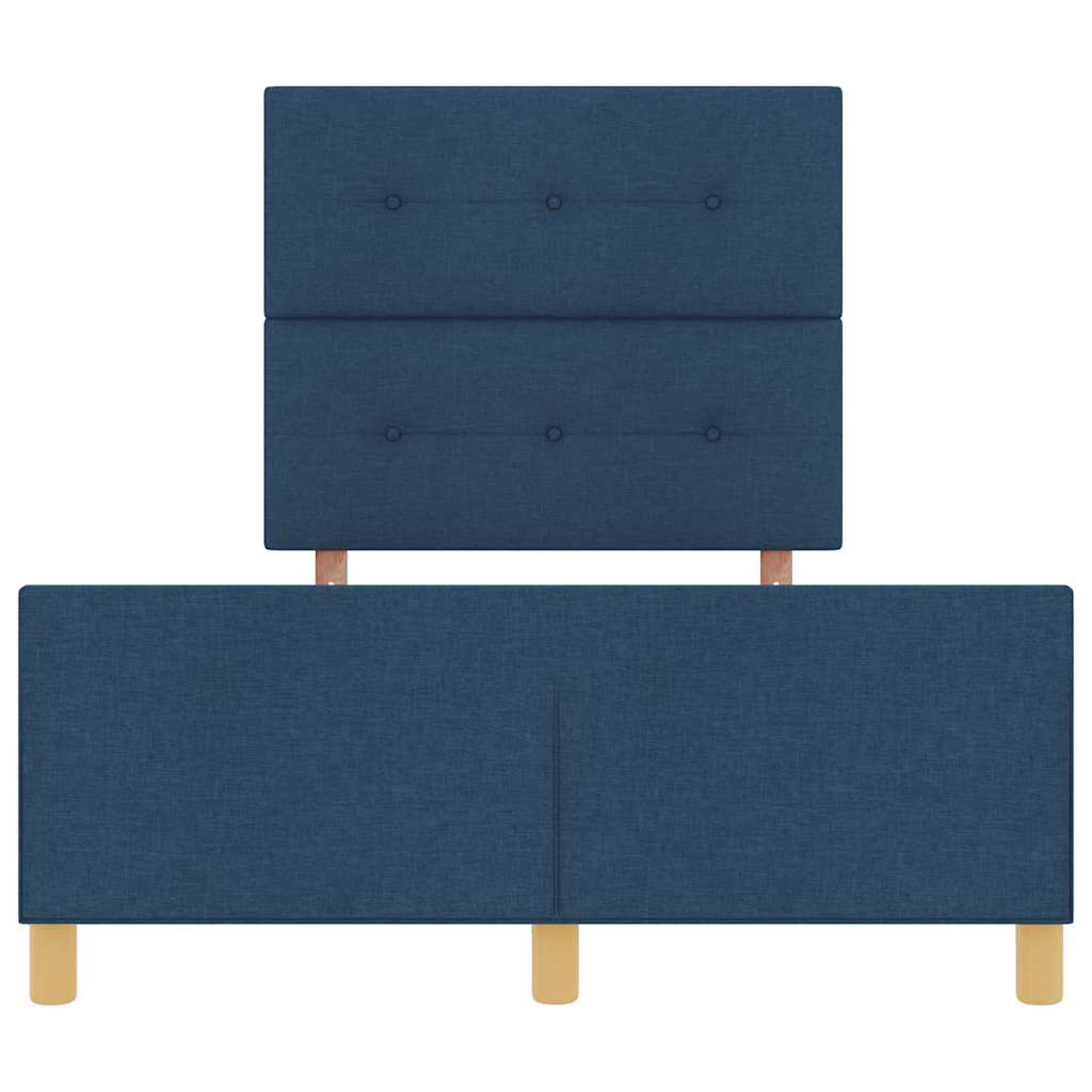 Sengestel med hovedgærde Blå 120 x 200 cm Stof
