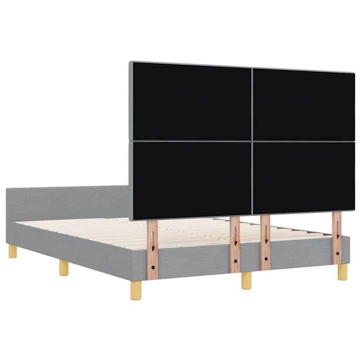 Sengestel med hovedgærde Lysegrå 140 x 190 cm Stof