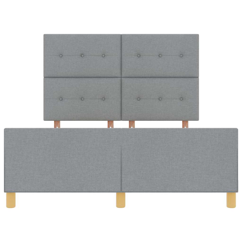 Sengestel med hovedgærde Lysegrå 140 x 190 cm Stof