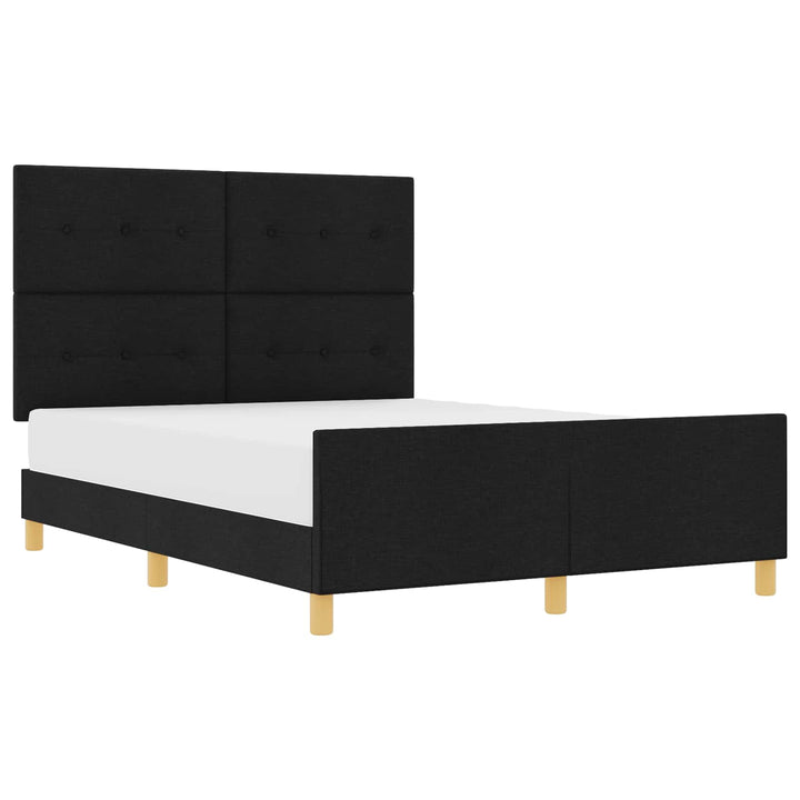 Sengestel med hovedgærde Sort 140 x 190 cm Stof
