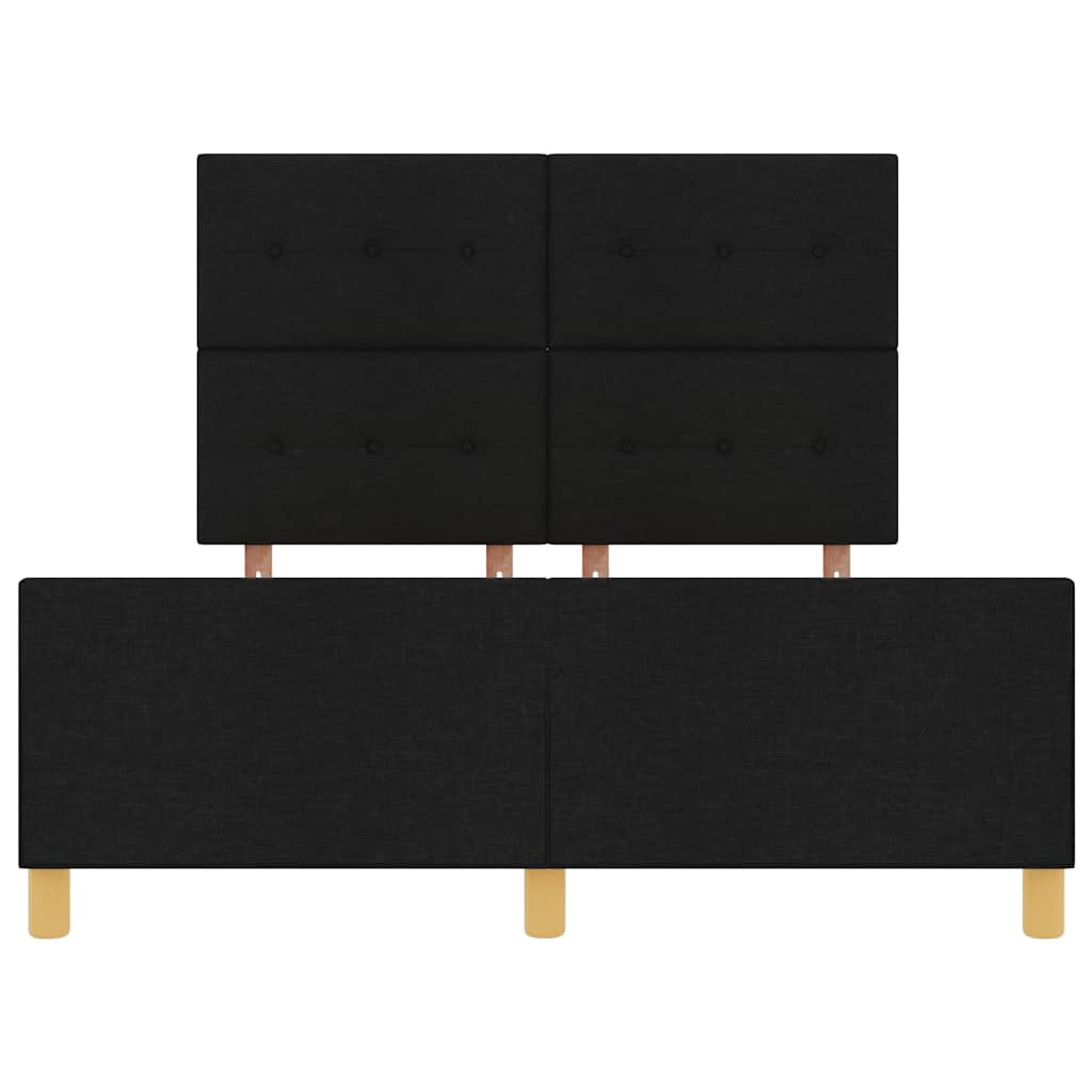 Sengestel med hovedgærde Sort 140 x 190 cm Stof
