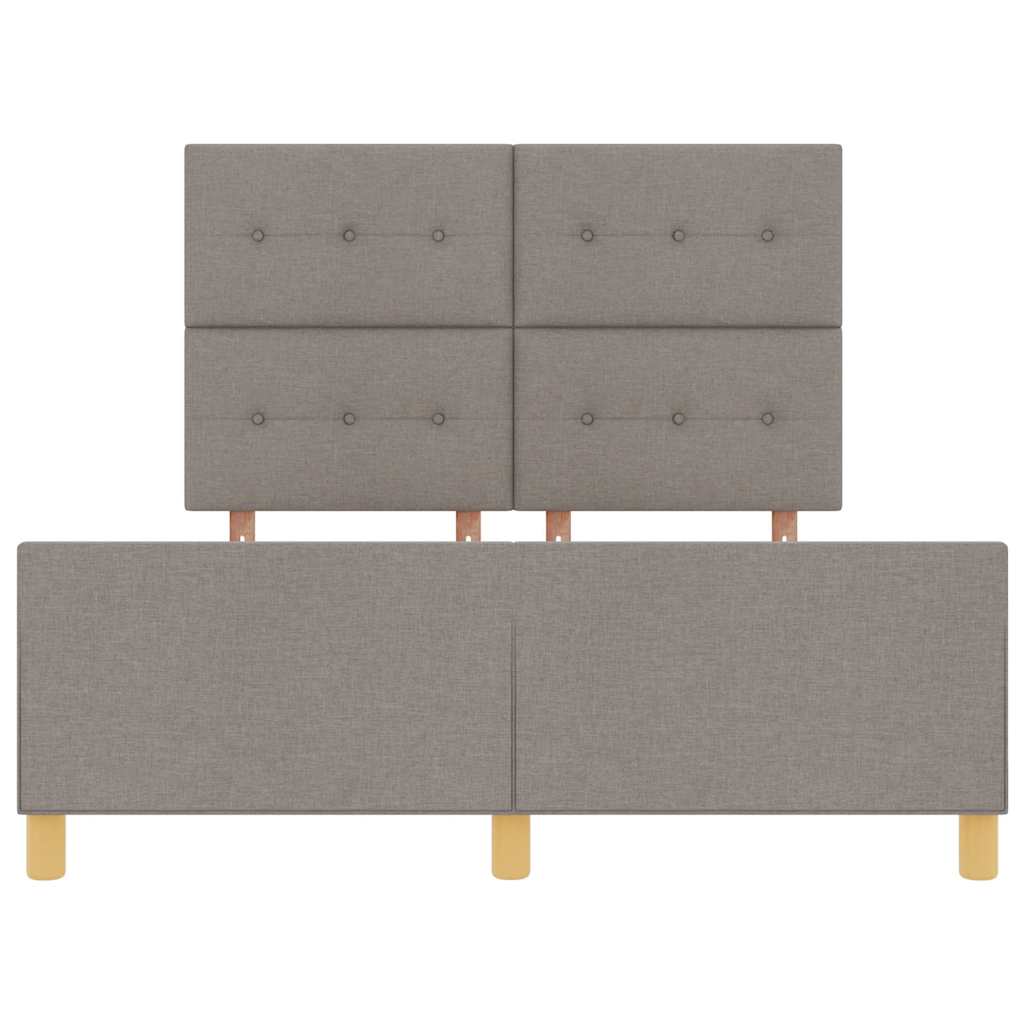 Sengestel med hovedgærde Gråbrun 140 x 190 cm Stof