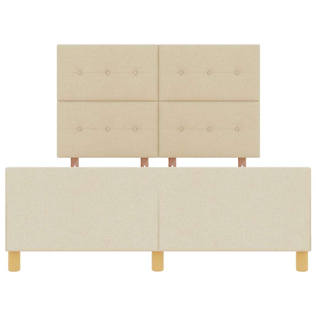 Sengestel med hovedgærde Creme 140 x 190 cm Stof