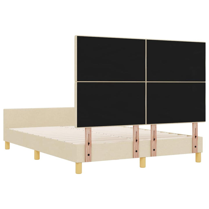 Sengestel med hovedgærde Creme 140 x 200 cm Stof