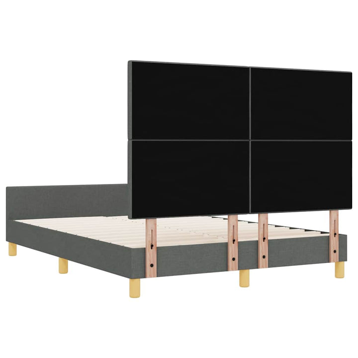 Sengestel med hovedgærde Mørkegrå 160 x 200 cm Stof