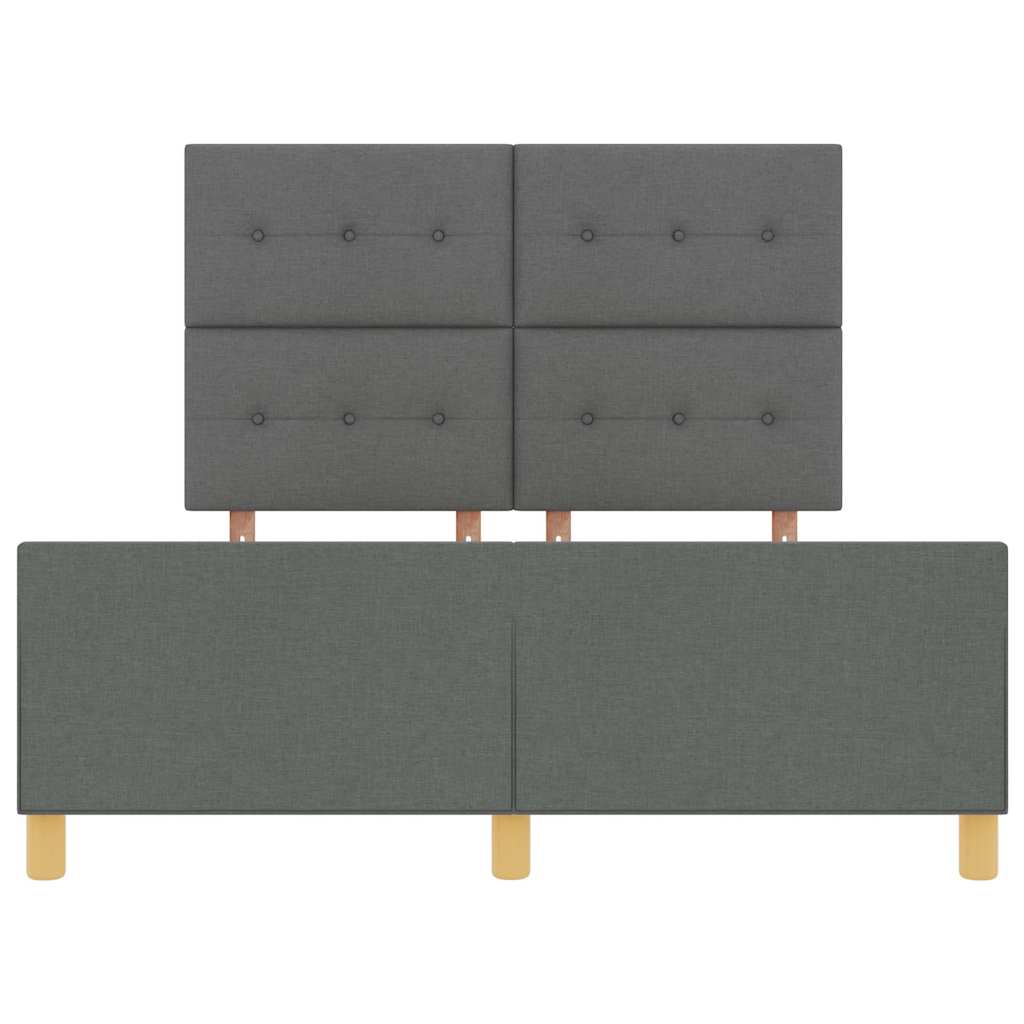 Sengestel med hovedgærde Mørkegrå 160 x 200 cm Stof