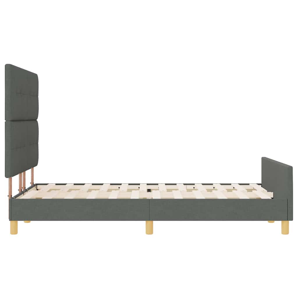 Sengestel med hovedgærde Mørkegrå 160 x 200 cm Stof