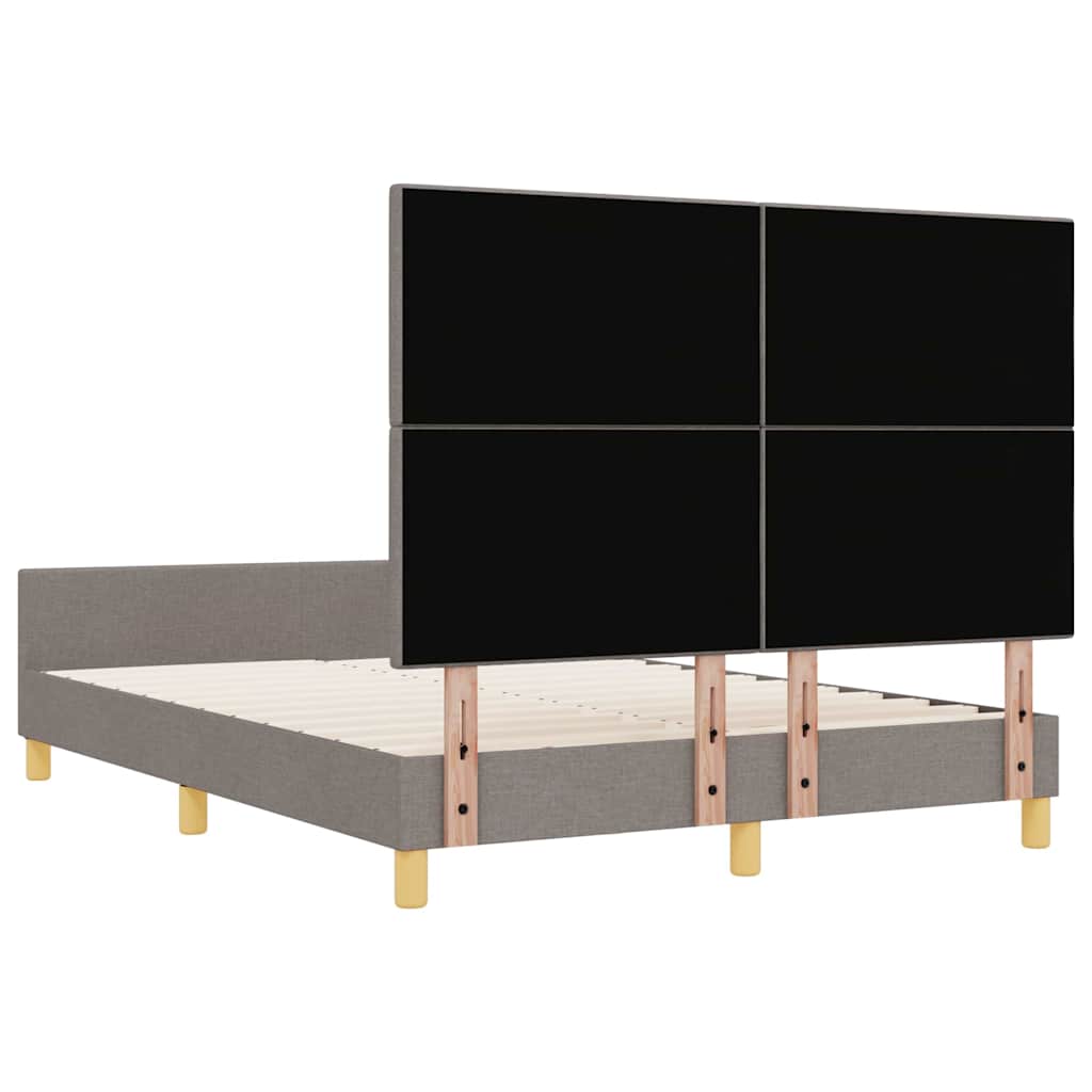 Sengestel med hovedgærde Gråbrun 160 x 200 cm Stof