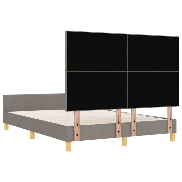 Sengestel med hovedgærde Gråbrun 160 x 200 cm Stof