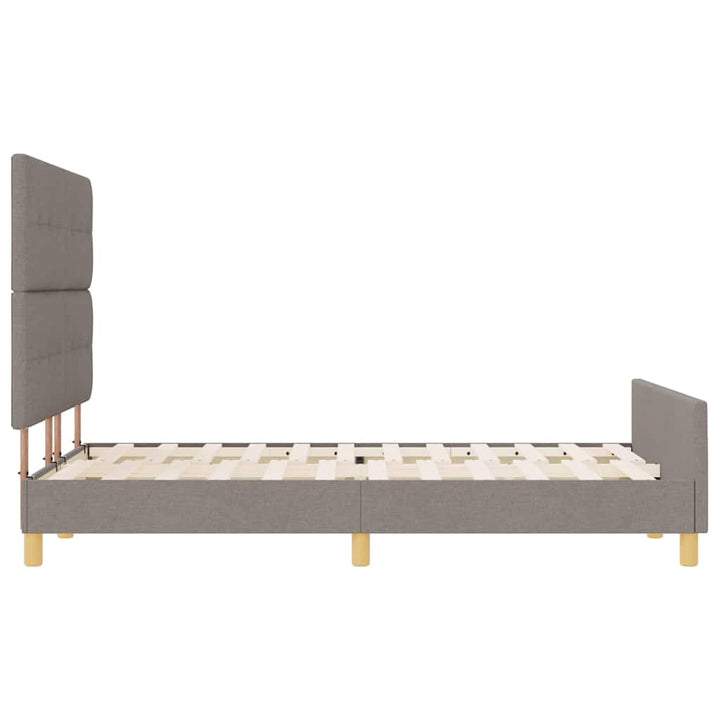 Sengestel med hovedgærde Gråbrun 160 x 200 cm Stof