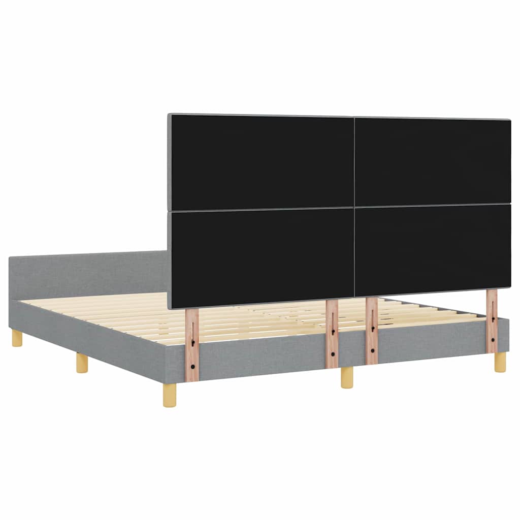 Sengestel med hovedgærde Lysegrå 180 x 200 cm Stof