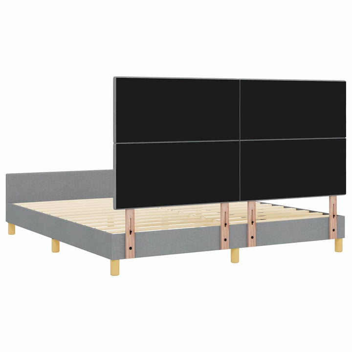 Sengestel med hovedgærde Lysegrå 180 x 200 cm Stof