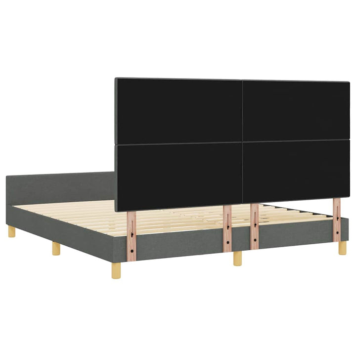 Sengestel med hovedgærde Mørkegrå 180 x 200 cm Stof