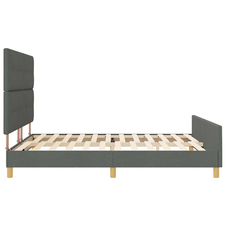Sengestel med hovedgærde Mørkegrå 180 x 200 cm Stof