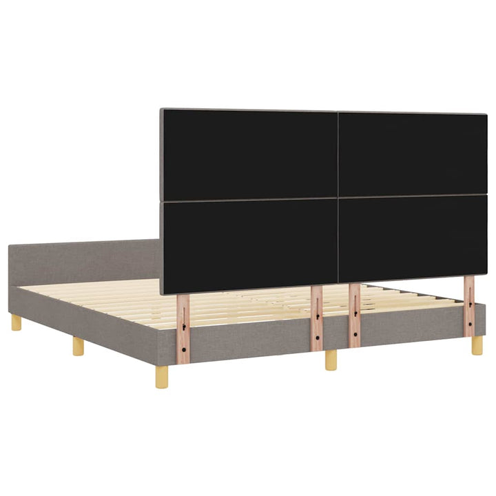 Sengestel med hovedgærde Gråbrun 180 x 200 cm Stof
