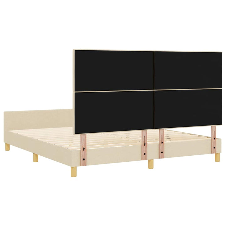 Sengestel med hovedgærde Creme 180 x 200 cm Stof