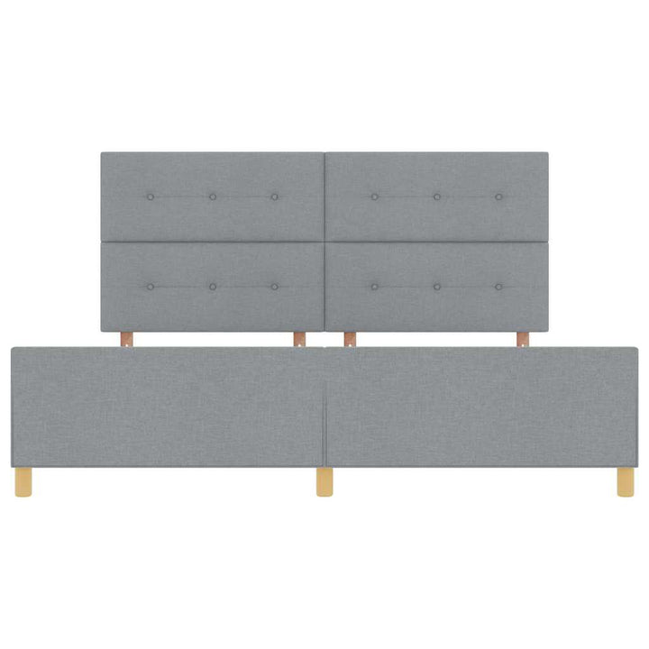 Sengestel med hovedgærde Lysegrå 200 x 200 cm Stof