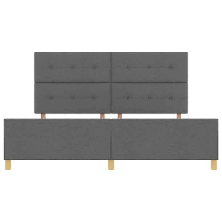 Sengestel med hovedgærde Mørkegrå 200 x 200 cm Stof