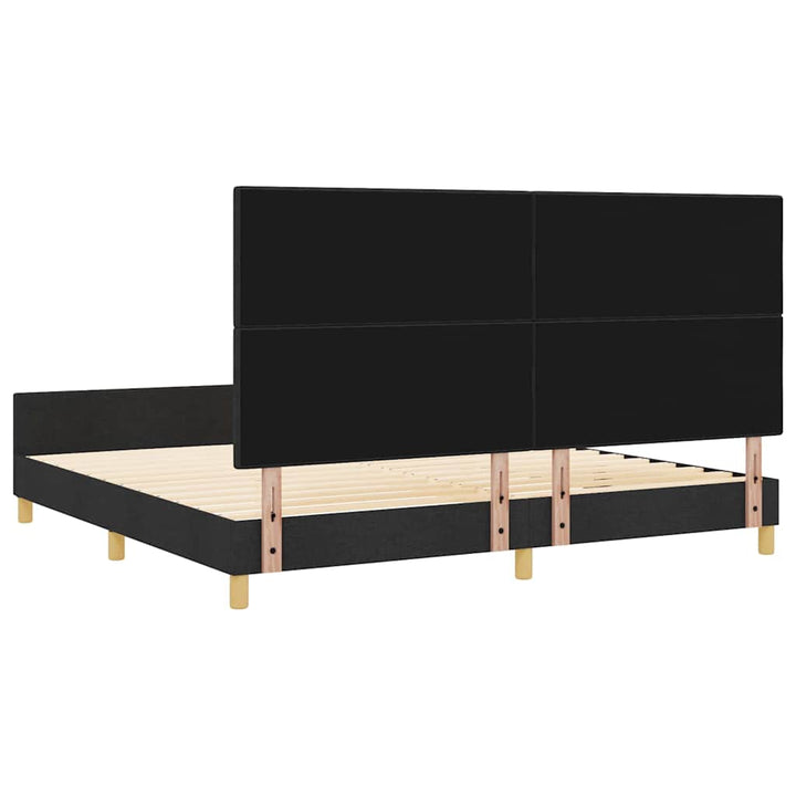 Sengestel med hovedgærde Sort 200 x 200 cm Stof