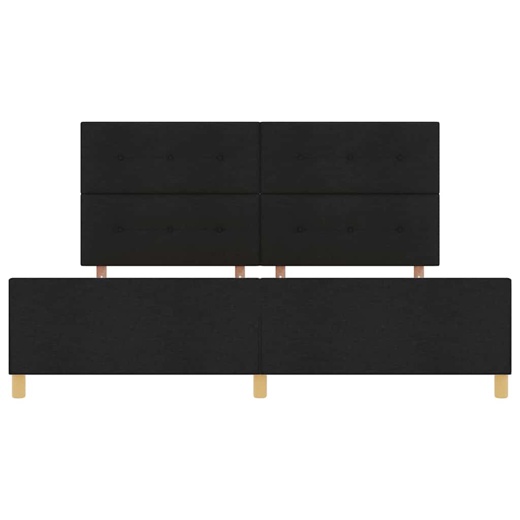 Sengestel med hovedgærde Sort 200 x 200 cm Stof