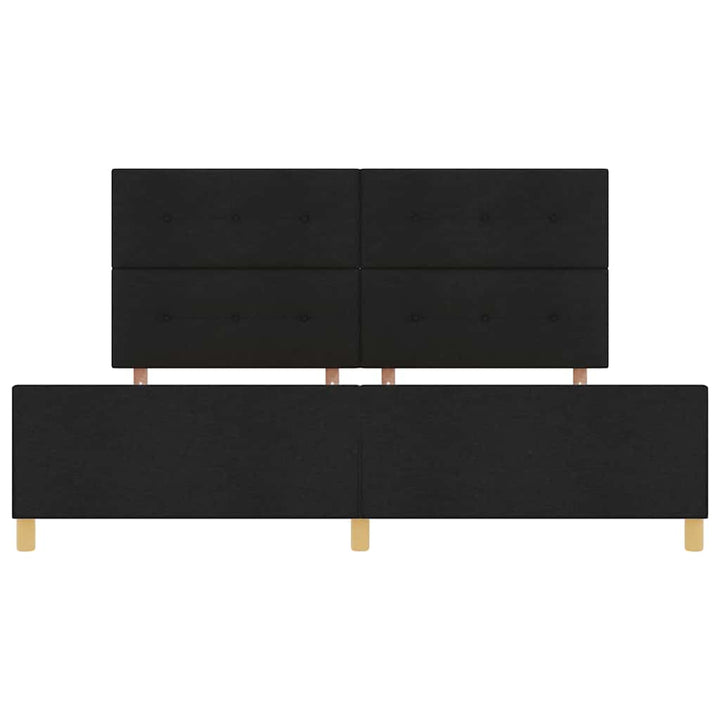 Sengestel med hovedgærde Sort 200 x 200 cm Stof
