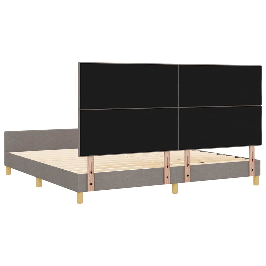 Sengestel med hovedgærde Gråbrun 200 x 200 cm Stof