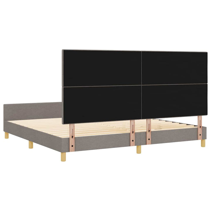 Sengestel med hovedgærde Gråbrun 200 x 200 cm Stof