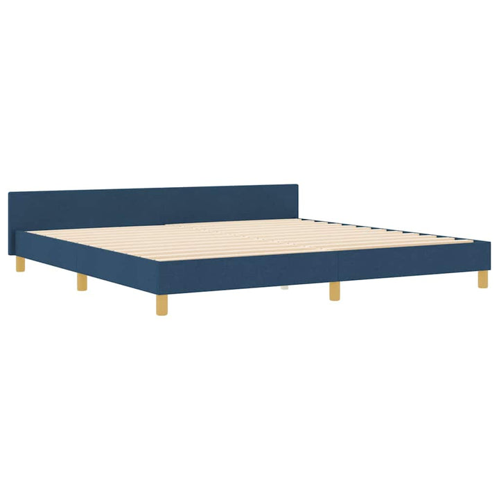 Sengestel med hovedgærde Blå 200 x 200 cm Stof