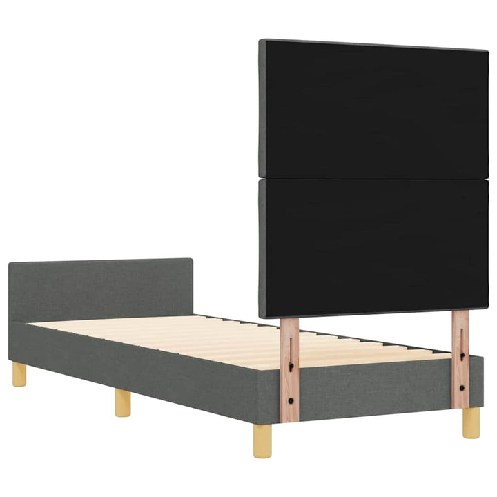 Sengestel med hovedgærde Mørkegrå 80 x 200 cm Stof