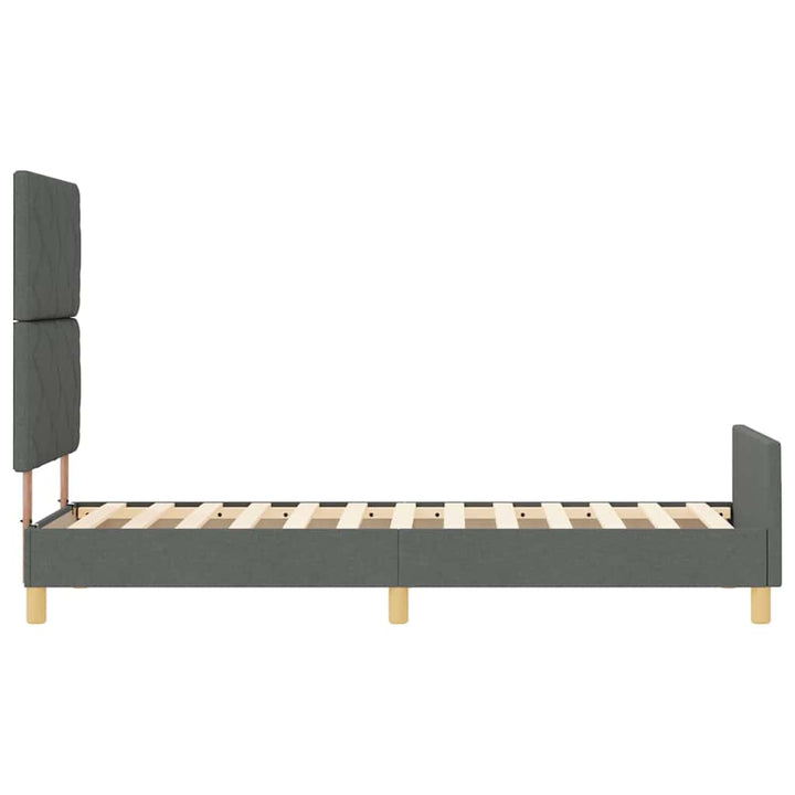 Sengestel med hovedgærde Mørkegrå 80 x 200 cm Stof