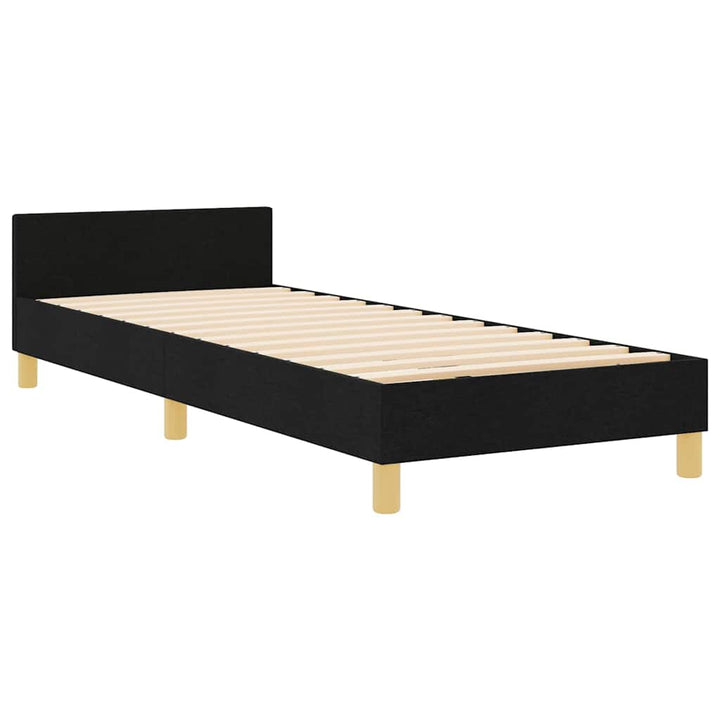 Sengestel med hovedgærde Sort 80 x 200 cm Stof